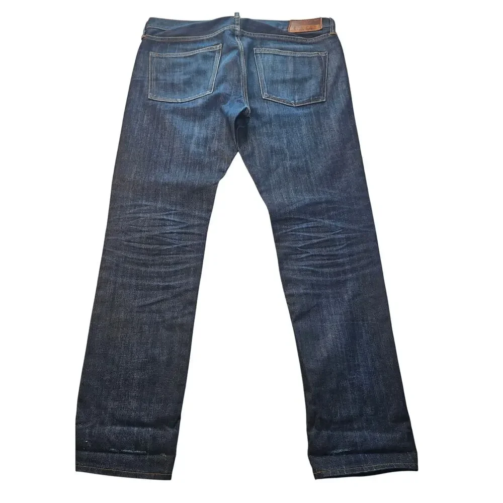 33 x 32 J. Crew style 484 slim fit dark wash career casual comfort blue jeans